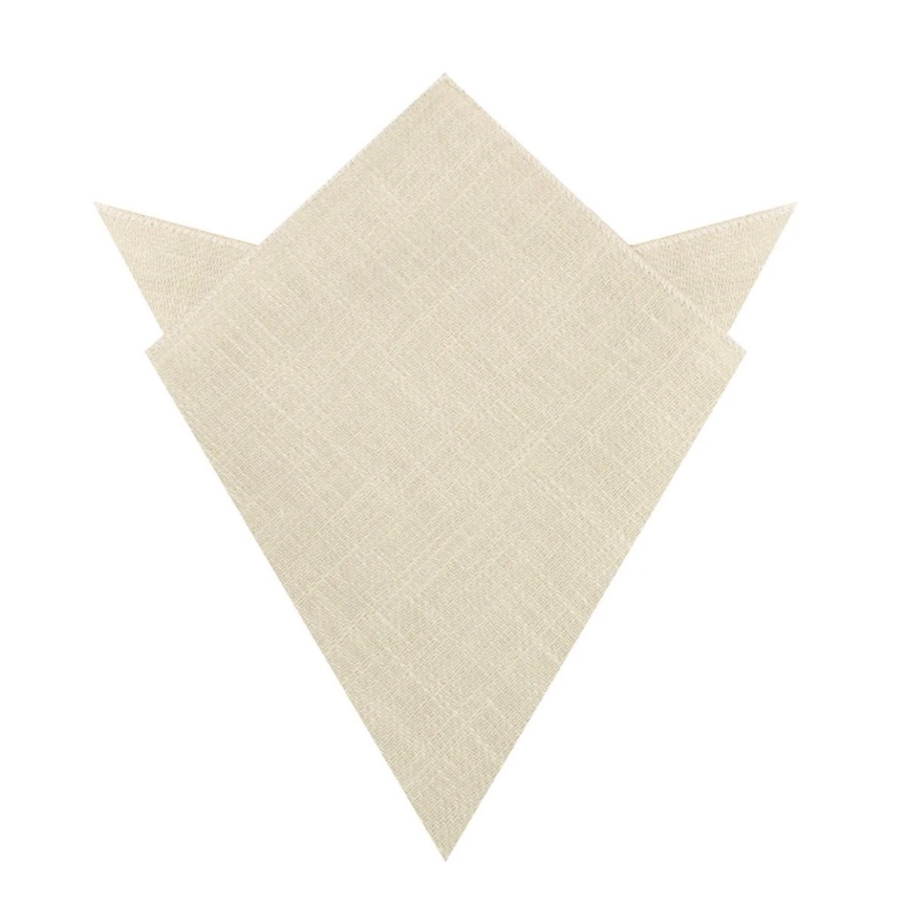 Six NEW OTAA Pocket Squares in Champagne Linen